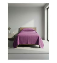 Sofline Premium %100 Pamuk Tek Kişilik Yazlık Pike, Yatak Örtüsü, Terletmez Kumaş(PUDRA RENK) (160x240cm)