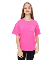 Toontoy Kız Çocuk Baskılı Tişört (Koyu Mor)