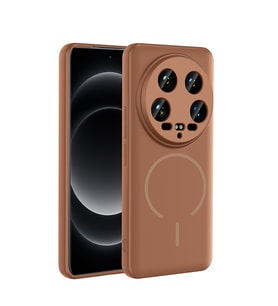 Lexroo Xiaomi Mi 14 Ultra Kılıf M-safe Şarj Özellikli Meta Kılıf - Kahverengi