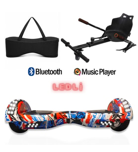 Citymate Elektrikli Kaykay Akıllı Denge Hoverboard + HoverKart + Çanta FULL LEDLİ EXTREM PAKET D09