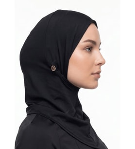 Tesettür Deniz Bone - Boğazlı Siyah