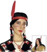 Tüylü Örgülü Hint Peruğu Kızılderili Peruğu