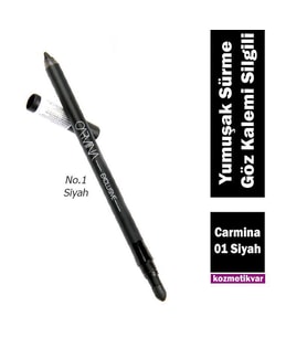 Carmina Exclusive 01 Yumuşak Siyah Göz Kalemi Dağıtma Aplikatörlü
