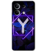 Xiaomi Redmi Note 13 Pro 5G Kılıf HD Desen Baskılı Kılıf - Dark Neon Yaprak Y Harfi