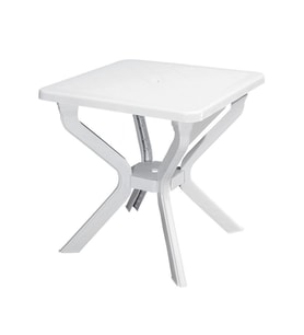 Omnipazar MT-GF235 Prima Isola Plastik Kare Bahçe Balkon Masa 70x70 cm (Beyaz)