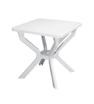 Omnipazar MT-GF235 Prima Isola Plastik Kare Bahçe Balkon Masa 70x70 cm (Beyaz)