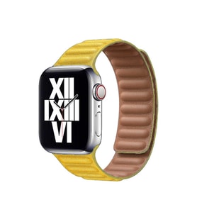 Apple Watch 38mm Uyumlu Kordon Suni Deri Baklalı KRD-34 Kayış