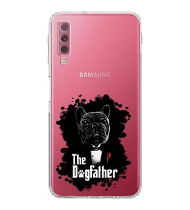 Samsung Galaxy A7 2018  Kamera Korumalı  Kapak Dog Father Tasarımlı  Şeffaf Kılıf