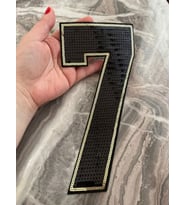 23X11 CM ÜTÜ İLE YAPIŞAN PUL PAYETLİ 7 RAKAMI ARMA APLİKE DİKİŞ AKSESUARI