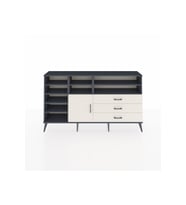 Arges Konsol 8 Raflı 3 Çekmeceli Tek Kapaklı  176x30x99 Antrasit-Aytaşı