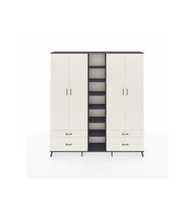 Arges Gardrop 12 Raflı 4 Çekmeceli 2 Askılı 220x30x243 Antrasit-Aytaşı