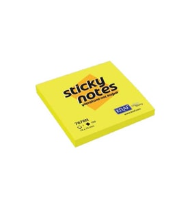 Kraf Yapışkanlı Not Kağıdı 76x76 mm 100 yp Neon Sarı 7676N-Y