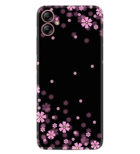 Samsung Galaxy A04E Kılıf Resimli Desenli Baskılı Silikon Black flowers 1391