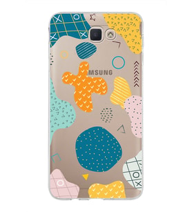 Samsung Galaxy J7 Prime 2 Kapak Geometrik Şekiller Tasarımlı Şeffaf Silikon Kılıf