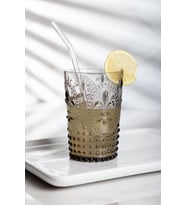 Akrilik Füme Tekli Kısa Bardak & Su Meşrubat Kahve Yanı Bardağı 400 ml ( Cam Değildir )