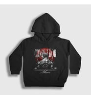 Presmono Unisex Çocuk Siyah Conqueror Athens Gym Fitness Spor Kapüşonlu Sweatshirt 446892tt