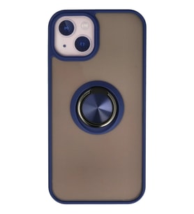 Mey İthalat® iPhone 15 Kılıf Montreal Yüzüklü Silikon Kapak - Lacivert