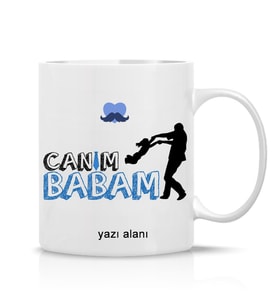 Babalara Özel Canım Babam Yazılı Hediye Çay Kahve Kupa Bardak-baba6