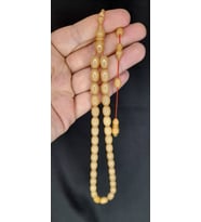 SEVGİLİYE ÖZEL HEDİYE SIKMA KEHRİBAR TESBİH KREM RENK KAPSÜL KESİM H-1382. (Çok Renkli)