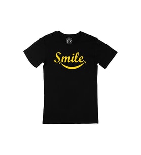 Smile Gülümse Siyah Tişört
