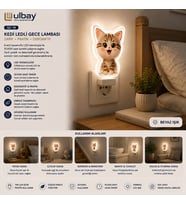 10 ADET KEDİ LEDLİ GECE LAMBASI GC-19 (5680)