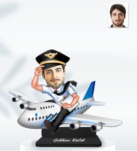 Kişiye Özel Pilot Erkek Model Ahşap Biblo-28