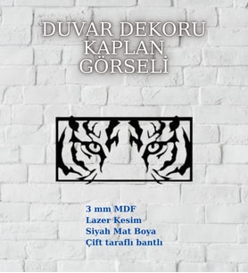 DUVAR DEKORASYON ÜRÜNÜ KAPLAN GÖRÜNTÜSÜ (Siyah)