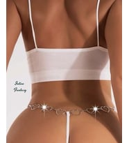 Intive Beyaz Arkası Kalp Aksesuarlı Tasarım Çekici G-String