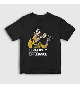 Presmono Unisex Çocuk Siyah Brilliance Bruce Lee T-Shirt 256652tt