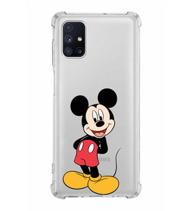 Samsung Galaxy M51  Köşe Korumalı Antişok Kapak Mickey Mouse Tasarımlı Şeffaf  Kılıf