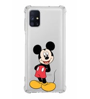 Samsung Galaxy M51  Köşe Korumalı Antişok Kapak Mickey Mouse Tasarımlı Şeffaf  Kılıf
