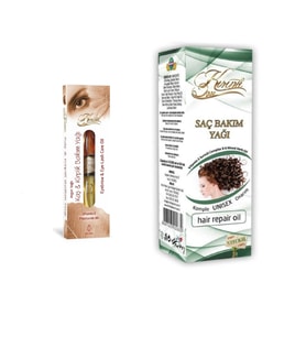 Saç ve  Argan Yağlı Kaş - Kirpik Bakım Yağı Seti