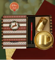 Kişiye Özel Desenli Defter & Kişiye Özel Tükenmez Kalem & Dekoratif Mum & Renkli Kahve Fincanı Hediye Seti