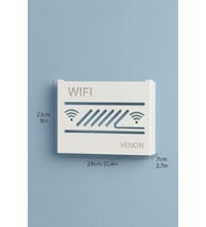 Büyük Boy Beyaz Metal Wi-Fi Modem Organizer ve Dekoratif Kapağı