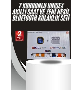 9 Ultra Akıllı Saat 49mm 2inç Ekran 7 Kordonlu Ve Bluetooth Kulaklık
