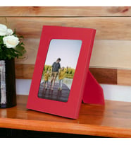 Gerçek Deri Masaüstü Fotoğraf Çerçevesi, 22x17cm (15x10 foto) Kırmızı (Renksiz)
