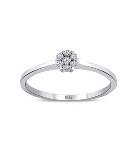 0.10 Karat Laboratuvar Pırlanta Coronet Yüzük - HRD Sertifikalı