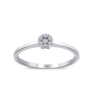 0.10 Karat Laboratuvar Pırlanta Coronet Yüzük - HRD Sertifikalı