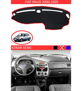 Fiat Palio 2000-2005 Için Uygun Torpido Koruma Halısı Siyah Kenar Renk Kırmızı