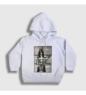 Presmono Unisex Çocuk Beyaz Amps Guns N' Roses Slash Kapüşonlu Sweatshirt 39795tt