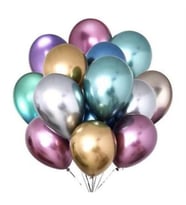 Karışık Renkli Parlak Krom Balon 12 Inch 20 Adet-