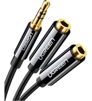 3.5mm 2'li Aux Kulaklık Çoklayıcı, Siyah