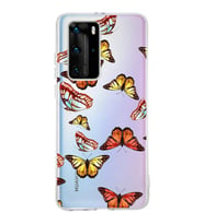 PrintiFy Huawei P40 Pro ile Uyumlu 1mm Slim Fit Water Color 2 Baskılı Şeffaf  Kılıf