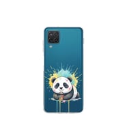 Samsung Galaxy A12 ile Uyumlu Splash Panda Tasarımlı Şeffaf Silikon Kılıf
