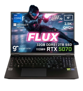 GameRaider FLUX GR16 Intel Core i7-14650HX 32GB DDR5 2TB SSD RTX 5070 8GB 115W 16 inç 2.5K QHD+ 180Hz W11 Home Gaming Laptop