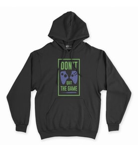 Yeşil Don't Quit The Game Siyah Kapşonlu Sweatshirt Hoddie