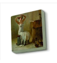Banyo Sonrası (Theodore Jacques Ralli, 1901) Baskılı Doğaltaş  Magnet(KRT-142)Buzdolabı Süsü