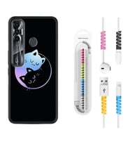 Tecno Spark 6 6 Go 8C 8 Pro 7 7 Pro Kılıf Kablo Koruma Spiral Silikon Love Cats 1604