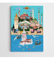 İstanbul Mimari Eserler Modern Sanat Kanvas Tablo
