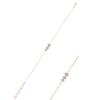 Gümüş rose zirkon  taşlı pırıltı bileklik SGTL11860ROSE